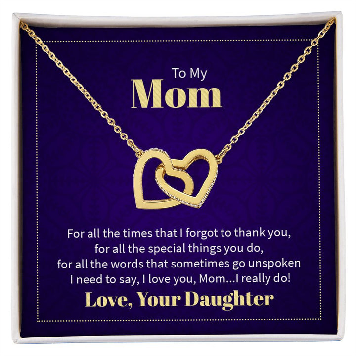 Interlocking Hearts Necklace - To My Mom