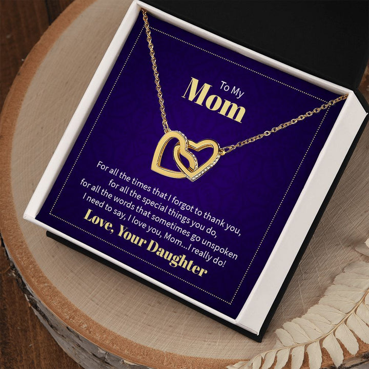 Interlocking Hearts Necklace - To My Mom