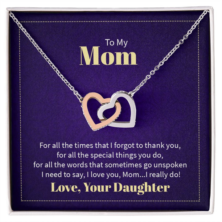 Interlocking Hearts Necklace - To My Mom
