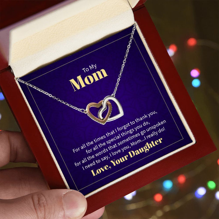 Interlocking Hearts Necklace - To My Mom