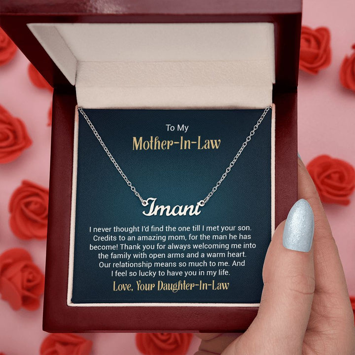 Custom Name Necklace w/ Message Card - To My Mother-In-Law