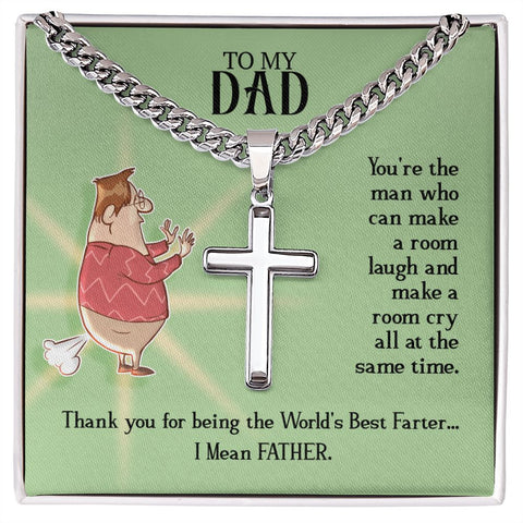 Artisan Cross Necklace - For Dad World's Best