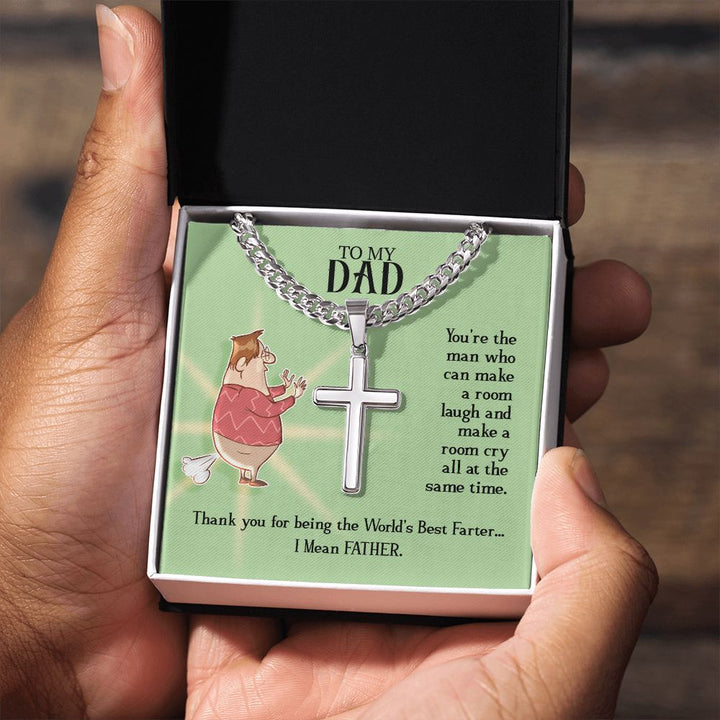 Artisan Cross Necklace - For Dad World's Best