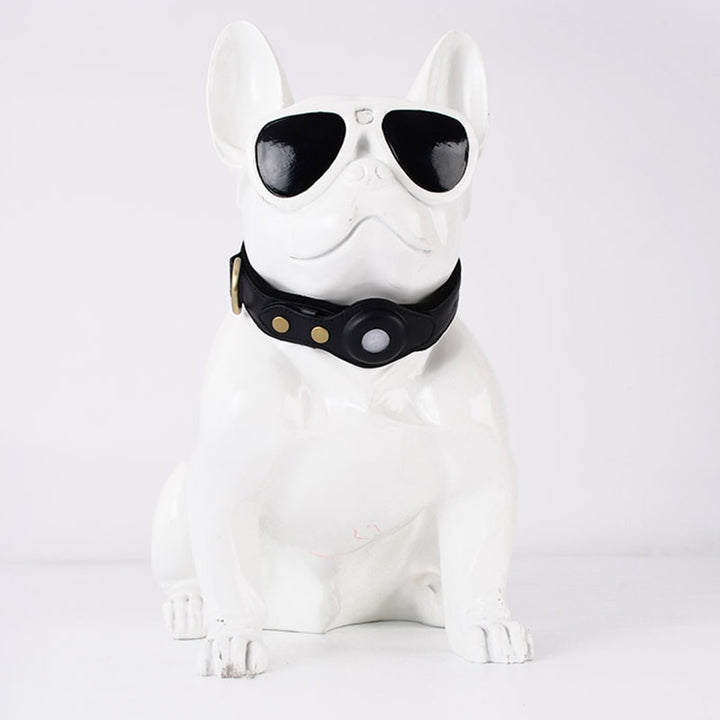 Genuine Leather Airtag Dog Collar
