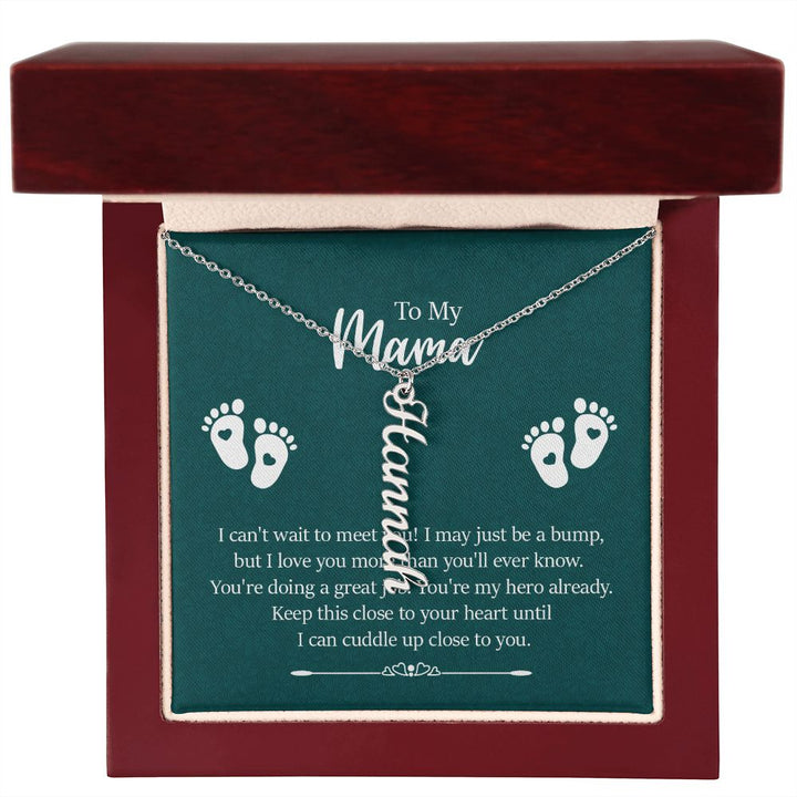 Vertical Name Necklace w/ Message Card - To My Mama