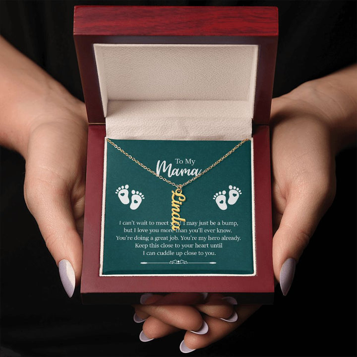 Vertical Name Necklace w/ Message Card - To My Mama